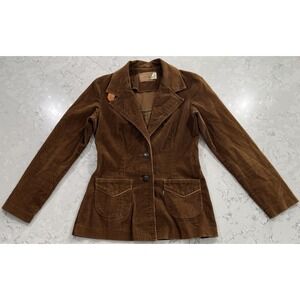 VTG 80s Levis Corduroy Blazer Jacket Womens 9/10 Brown Academia USA 75080